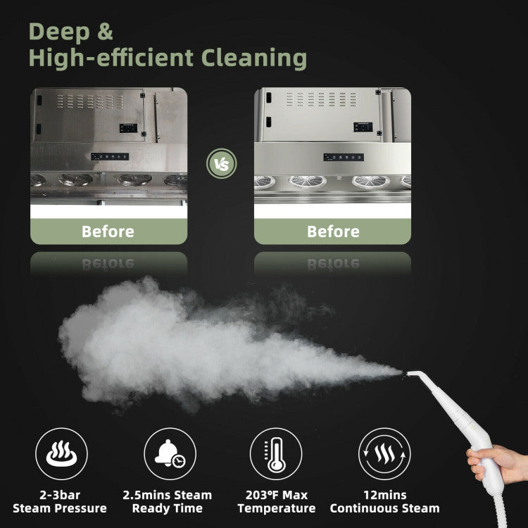 1000W Handheld Steam Cleaner with 10 Accessories