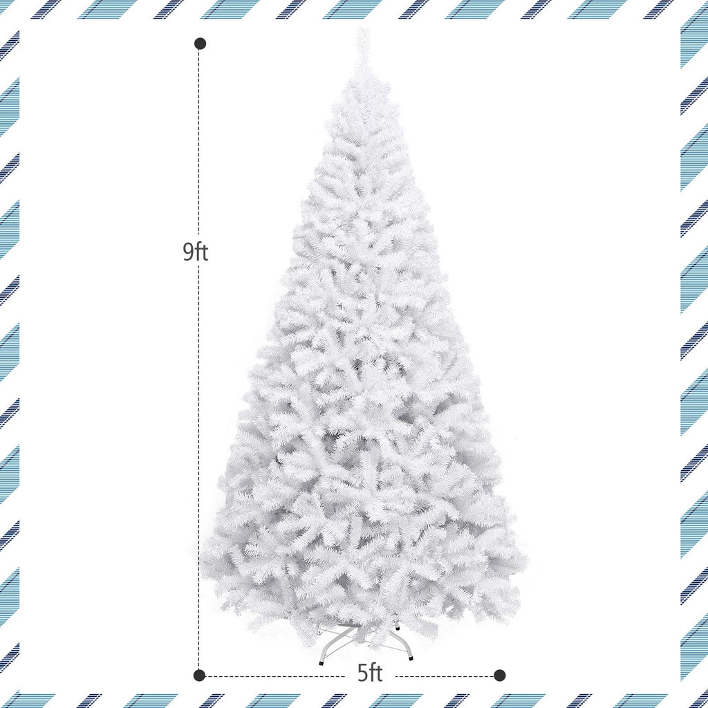 6' / 7.5' / 9' Hinged Artificial Christmas Tree with Metal Stand-9 ft
