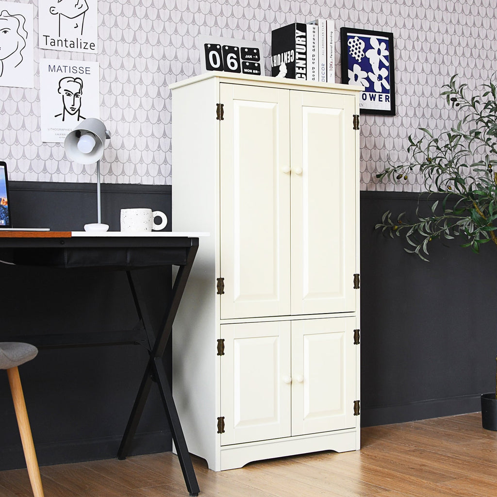 Accent Storage Cabinet Adjustable Shelves-White