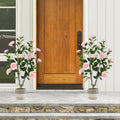 36 Inch Artificial Camellia Tree with Blooming Flower 2 Pack-Pink
