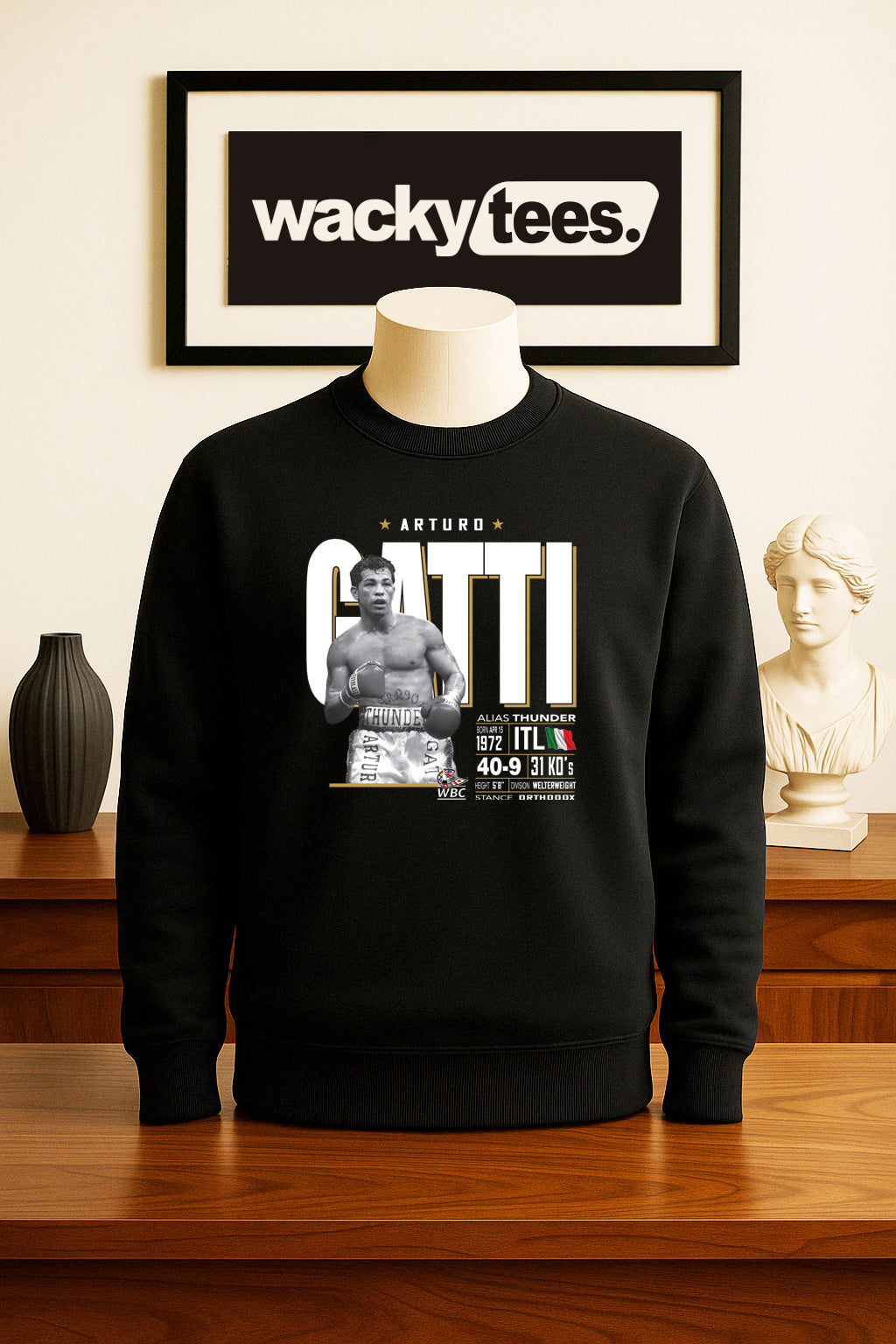 Arturo Gatti aka Thunder WBC Champion Tale of the Tape Graphic Tee Shirt