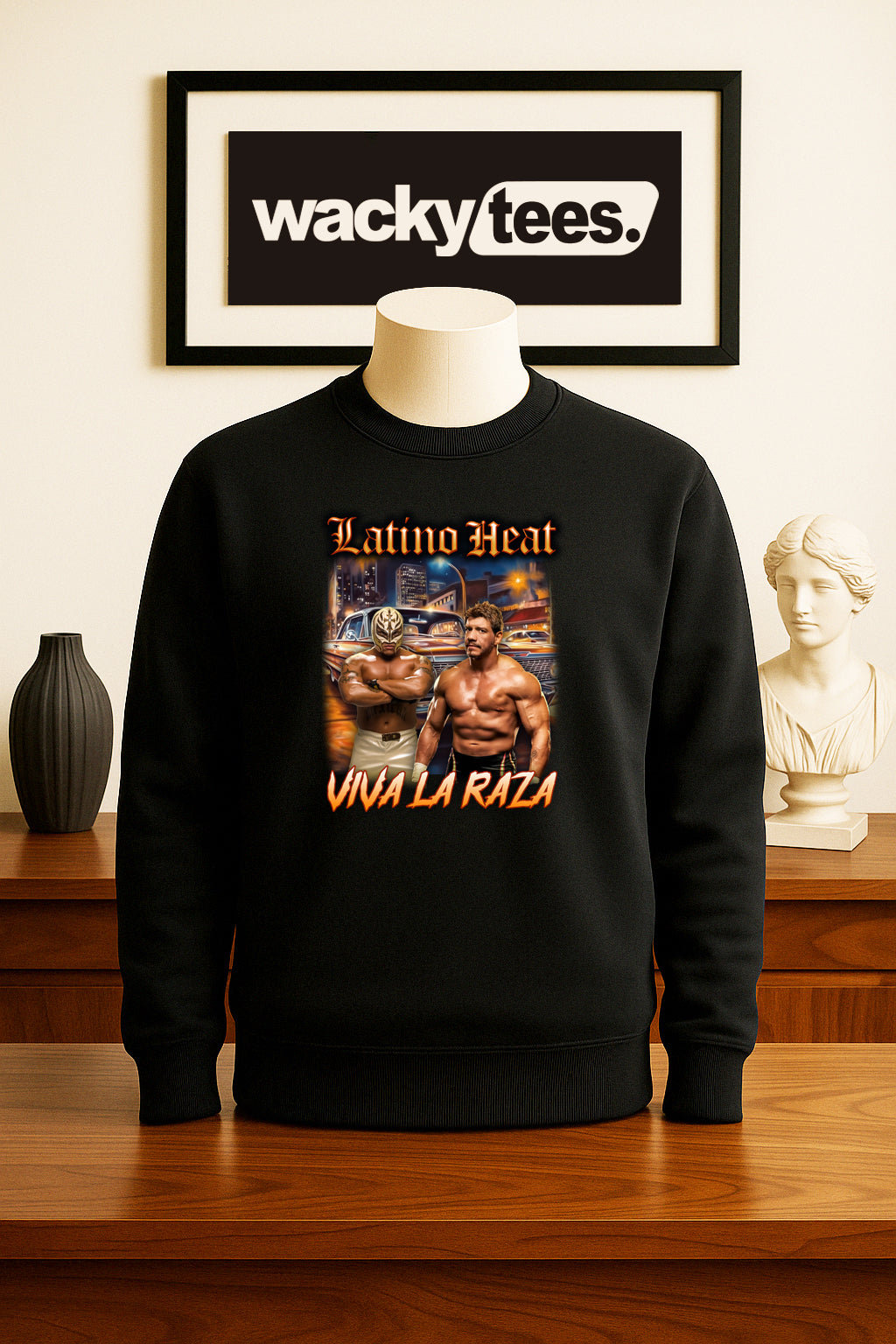 Latino Heat Viva La Raza Lowrider Eddie Guerrero Graphic Tee Shirt