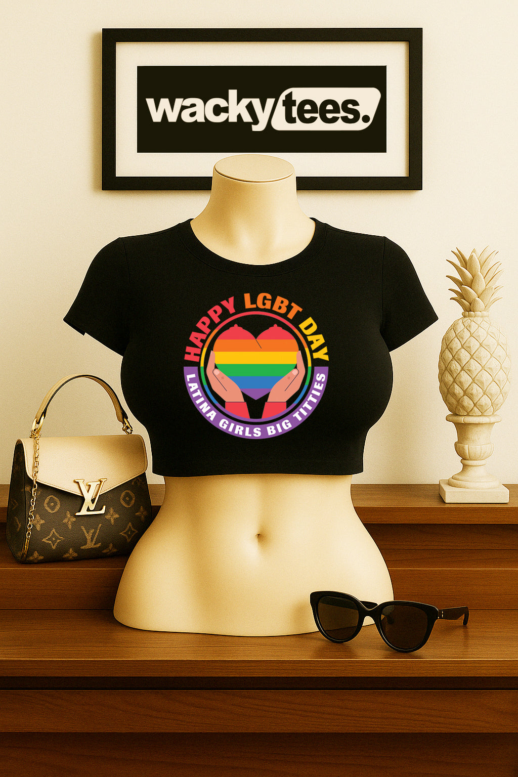 Happy LGBT Day Latina Girls Big Bitties Adult Humor Funny Graphic Tee Shirt