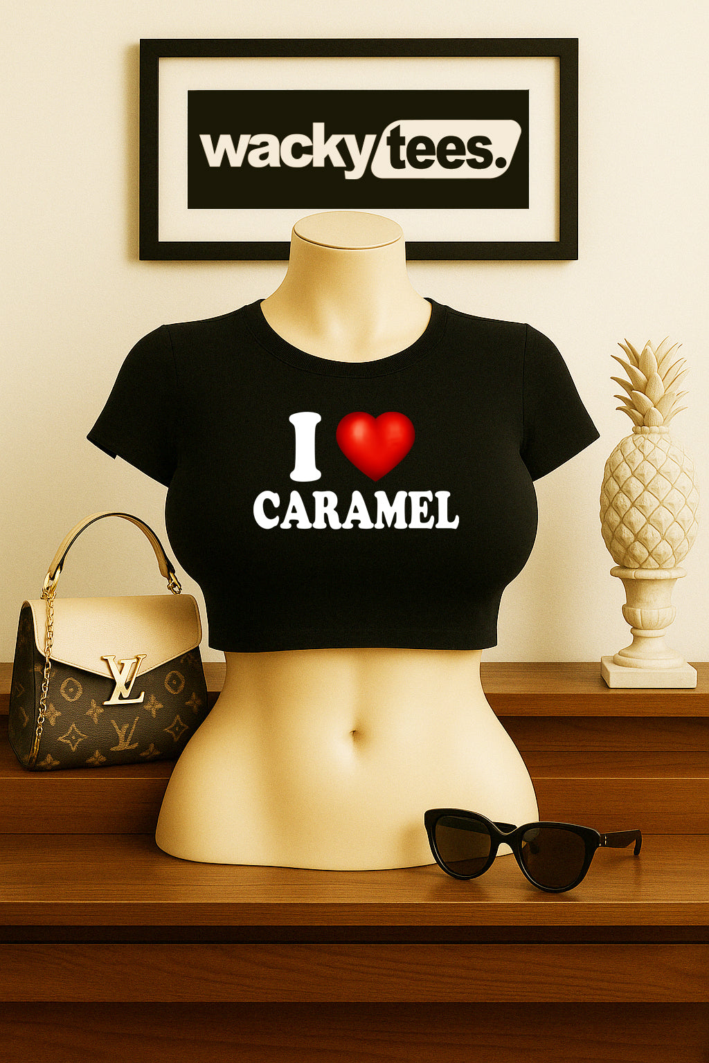 I Love Caramel I Heart Funny Adult Humor Graphic Tee Shirt