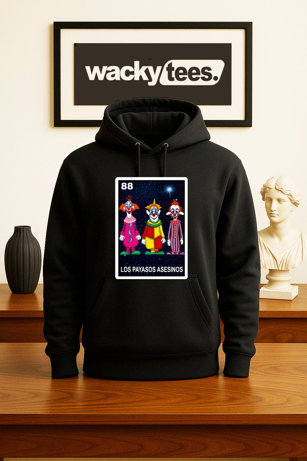 Los Payasos Asesinos Loteria Clowns From Space Horror Funny Graphic Tee Shirt