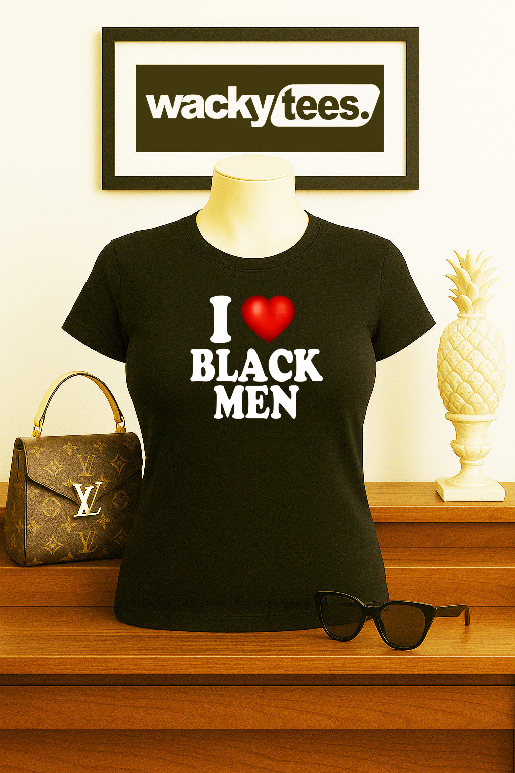 I Love Black Men I Heart Males Funny Adult Humor Graphic Tee Shirt
