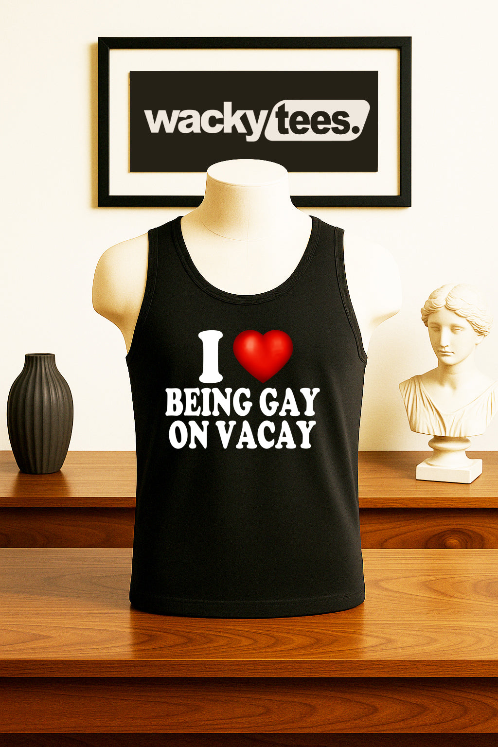 I Love Being Gay on Vacay I Heart LGBT Funny Adult Humor Graphic Tee Shirt