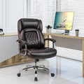 Height Adjustable Big and Tall Office Chair Computer Desk Chair with Metal Base-Brown