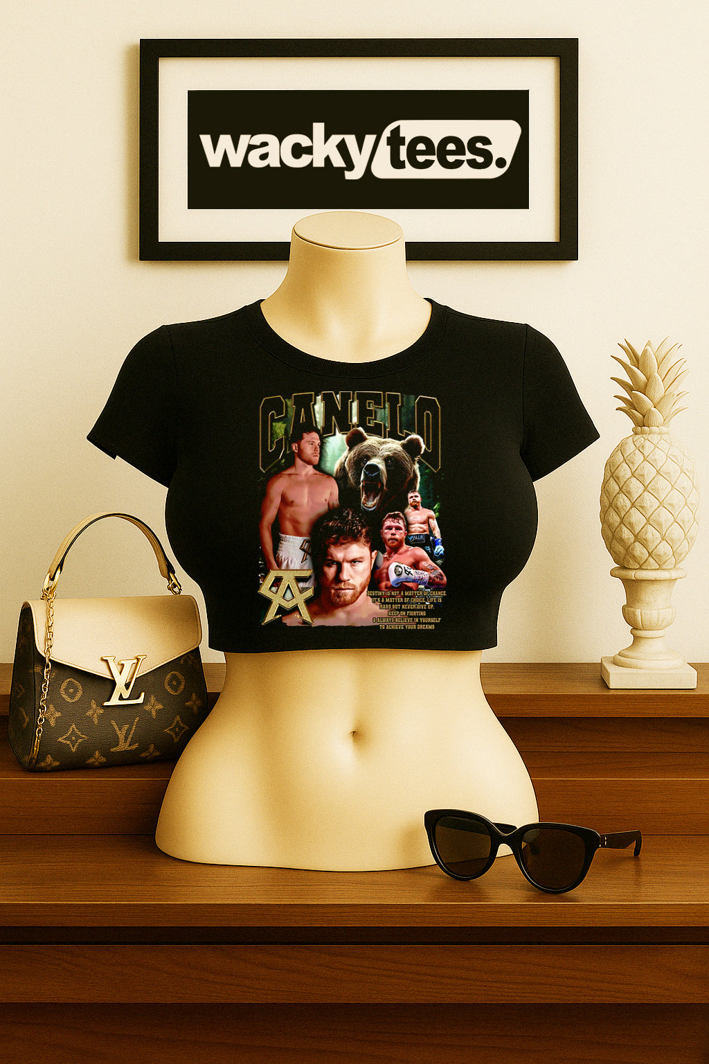Canelo Alvarez El Oso Portrait Boxing Distressed Graphic Tee Shirt