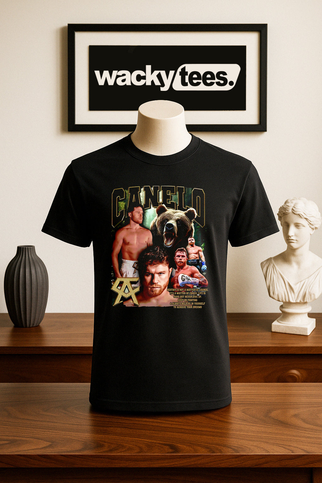 Canelo Alvarez El Oso Portrait Boxing Distressed Graphic Tee Shirt