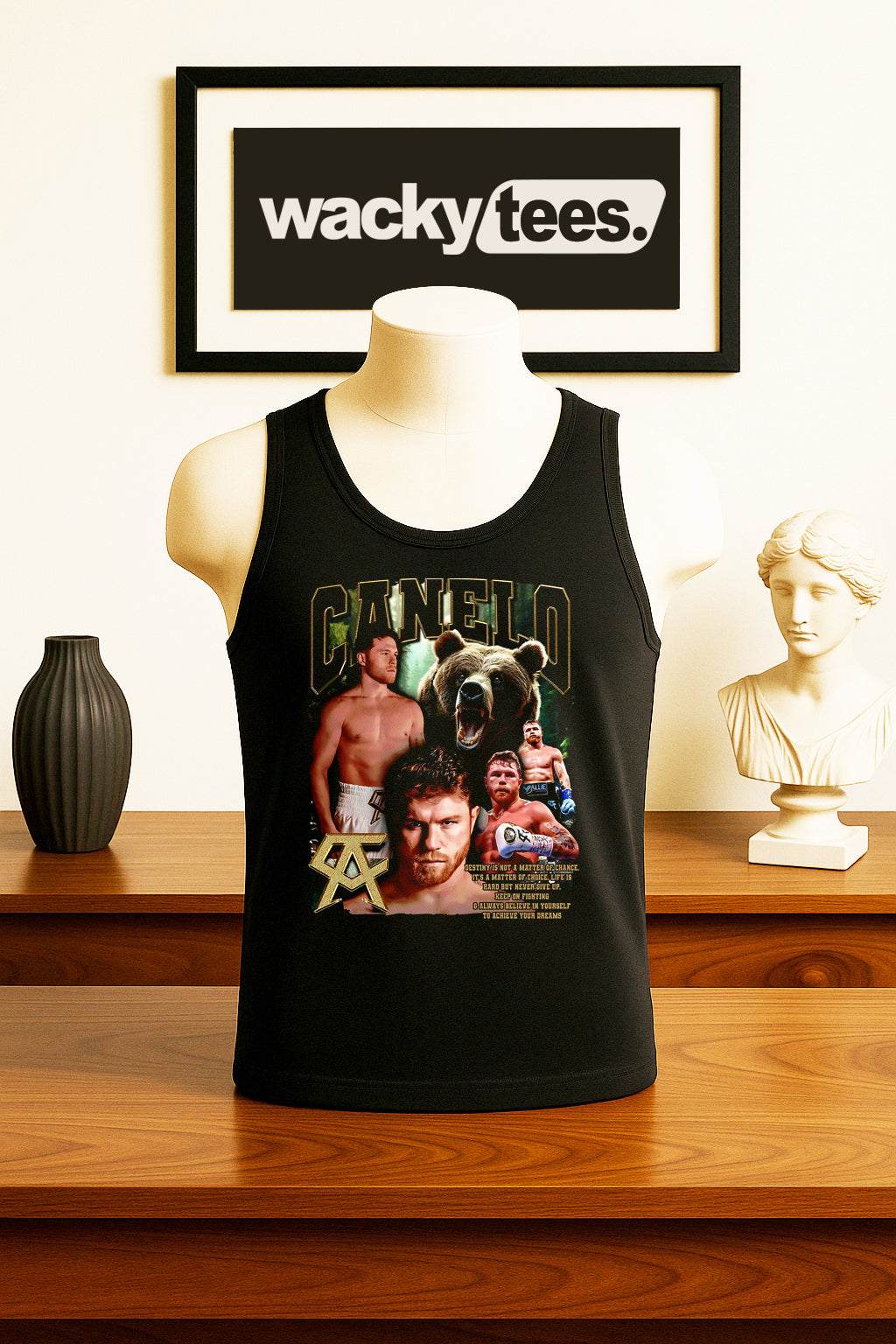 Canelo Alvarez El Oso Portrait Boxing Distressed Graphic Tee Shirt