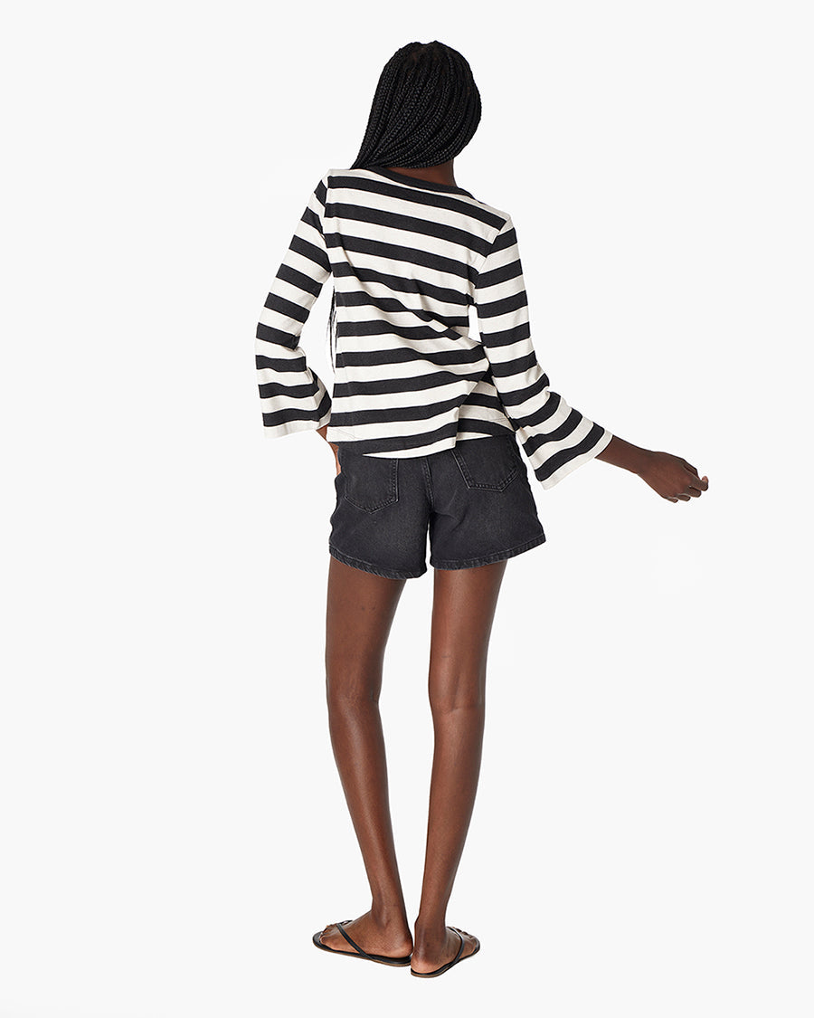 Classic Striped 3/4 Tee - Black/White