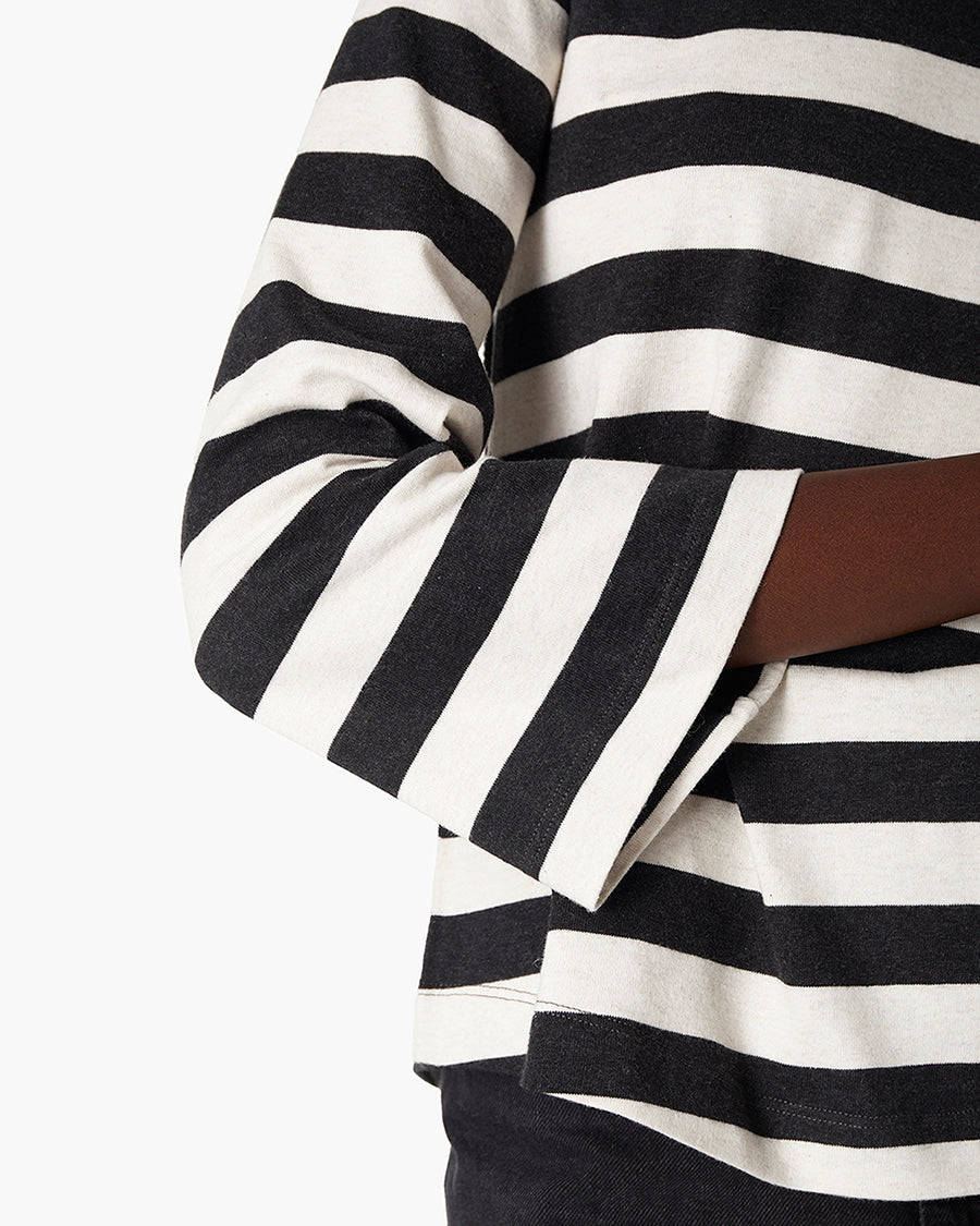 Classic Striped 3/4 Tee - Black/White