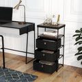 Dresser with 3/4 Drawers Fabric Storage Tower with Wood Top and Metal Frame-M