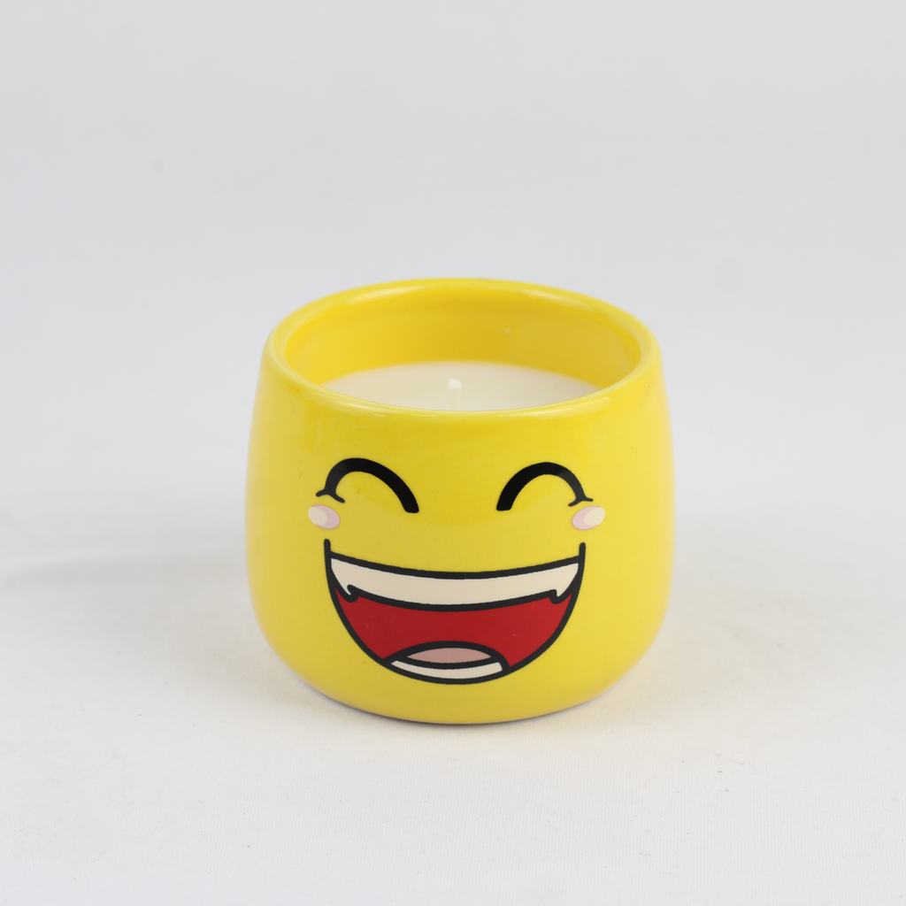 Emoji Ceramic Candle Holder Set – 2-Piece Scented Candle Cups