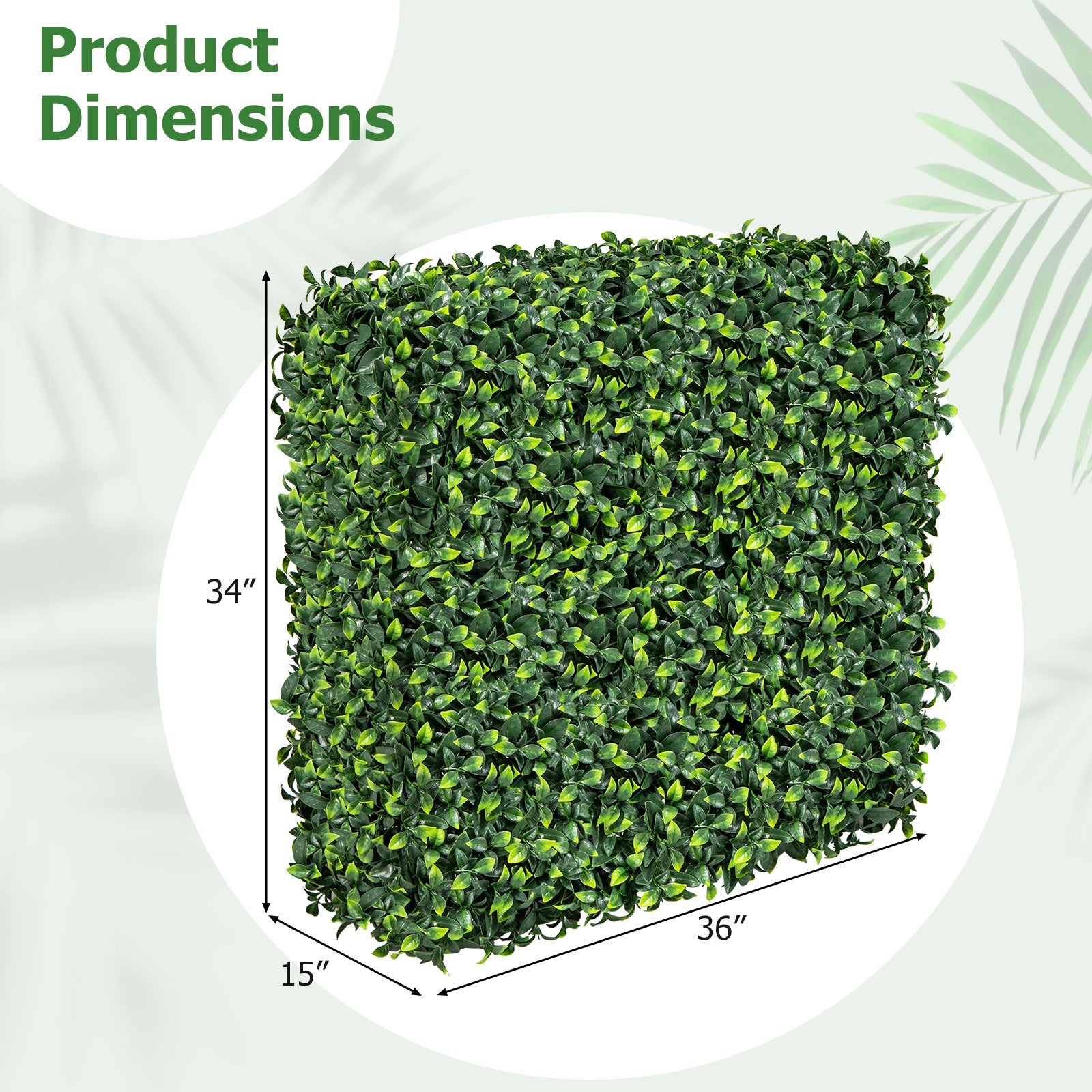 Faux Greenery Room Divider Decorative Privacy Screen Fence Hedge Wall-M
