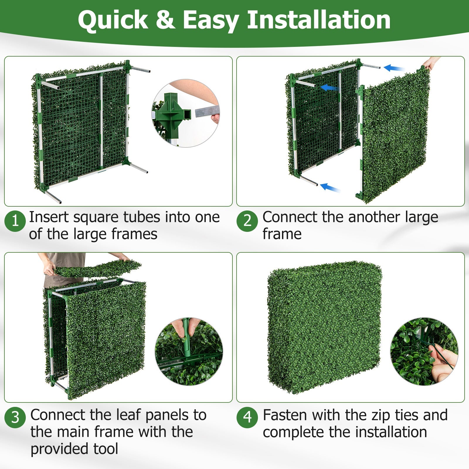Faux Greenery Room Divider Decorative Privacy Screen Fence Hedge Wall-S