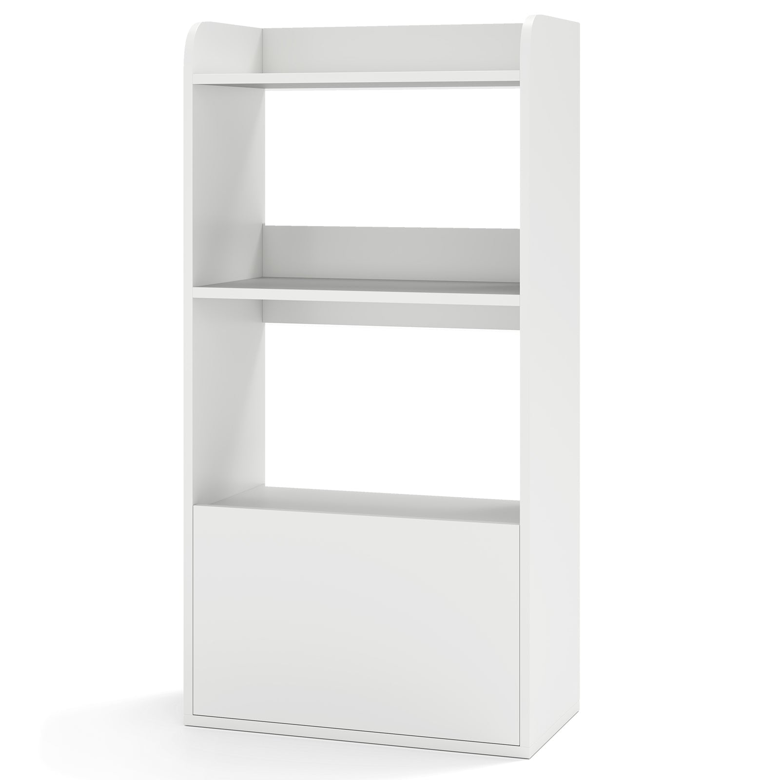 Freestanding Bookshelf with 3-Tier Open Shelf-White
