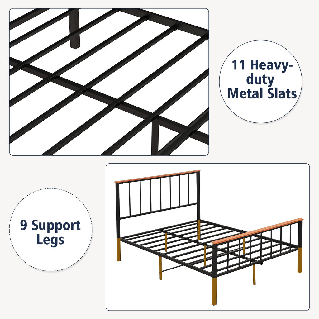 Bed Frame with Headboard and Footboard-Full Size