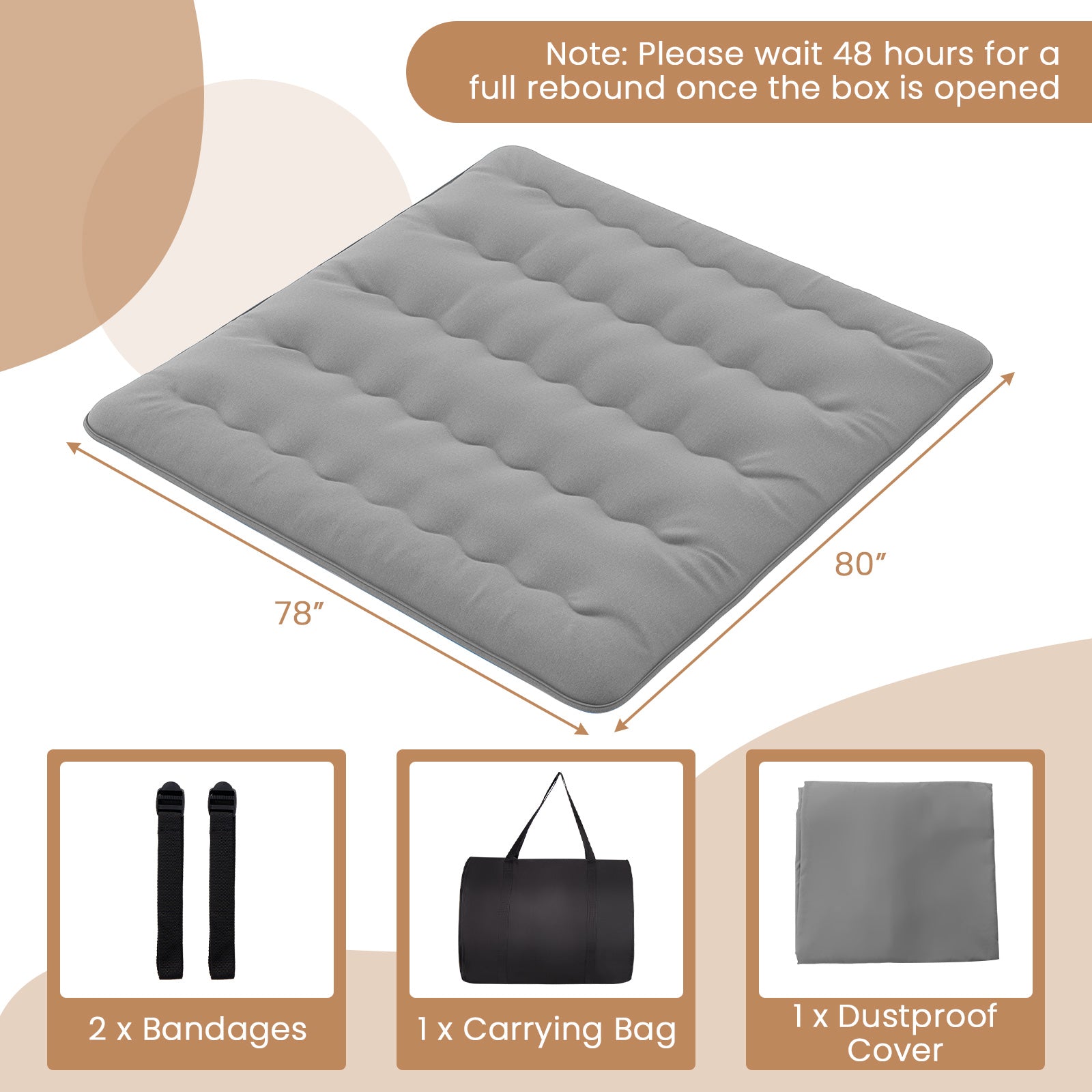 Futon Mattress with Washable Cover and Carry Bag-King Size
