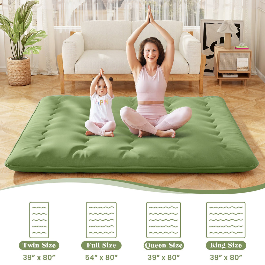 Floor Mattress with Washable Cover and Carry Bag-King Size