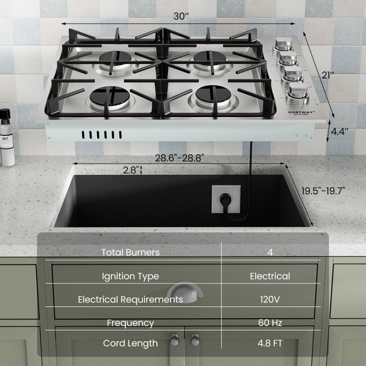 Gas Cooktop 30/36"4/6 Burners with ABS Knobs