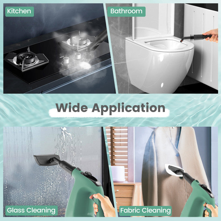 1400W Handheld Steam Cleaner with 14 Accessories & Lock