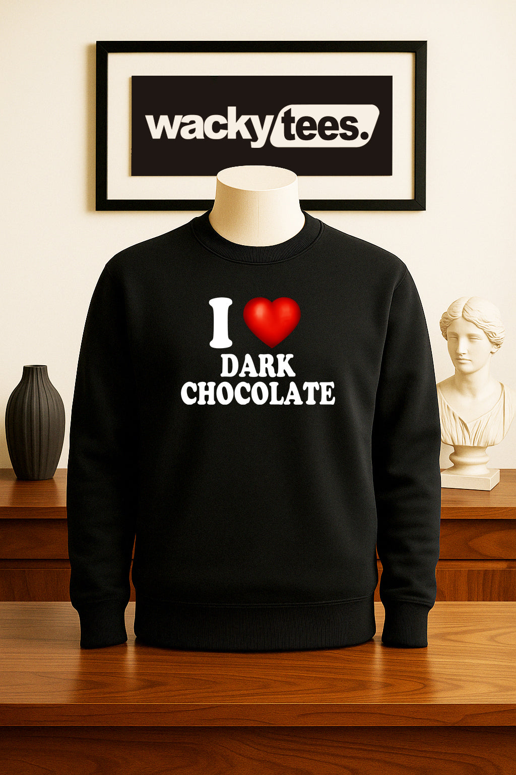 I Love Dark Chocolate I Heart Funny Adult Humor Graphic Tee Shirt