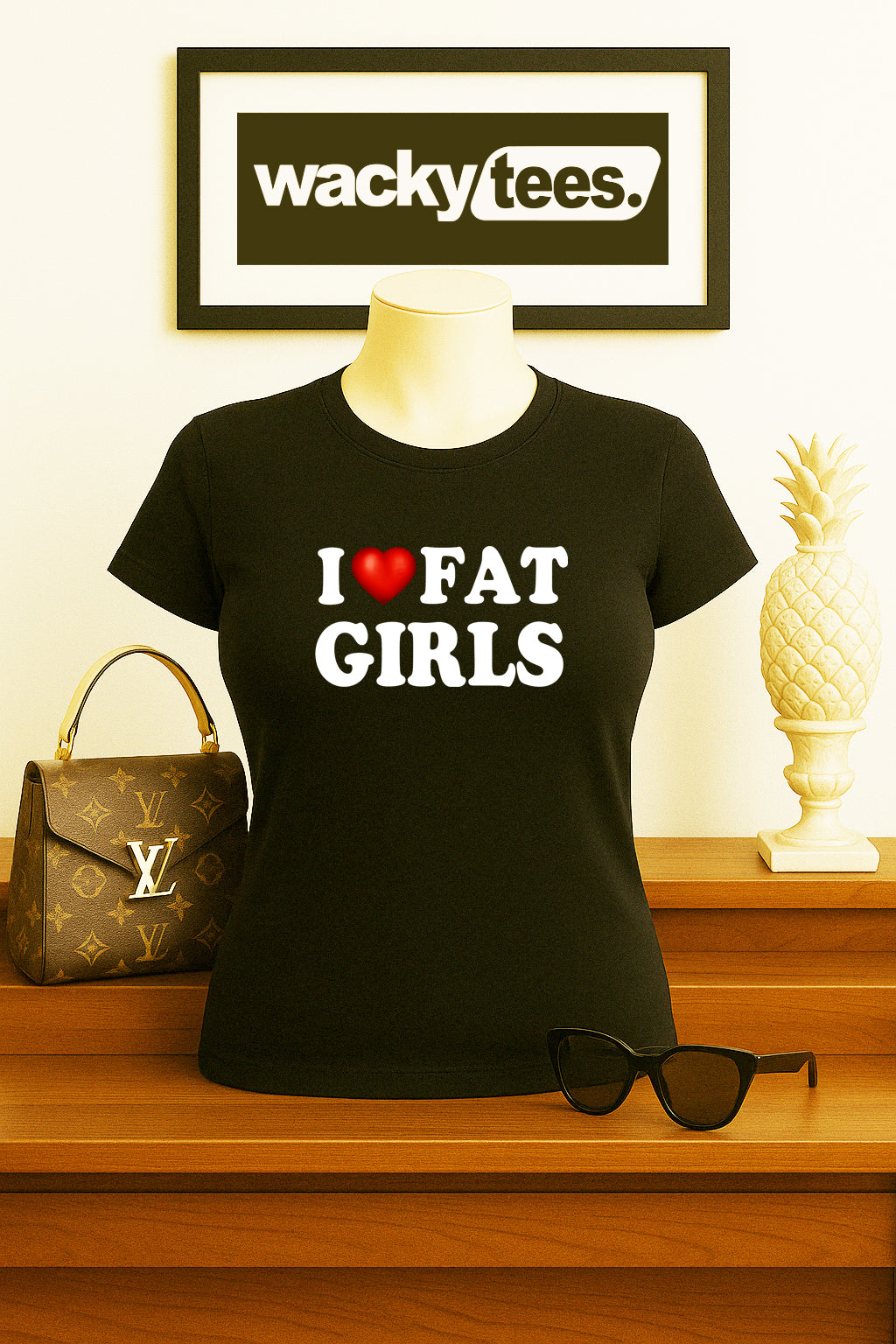 I Love Fat Girls I Heart Funny Adult Humor Graphic Tee Shirt