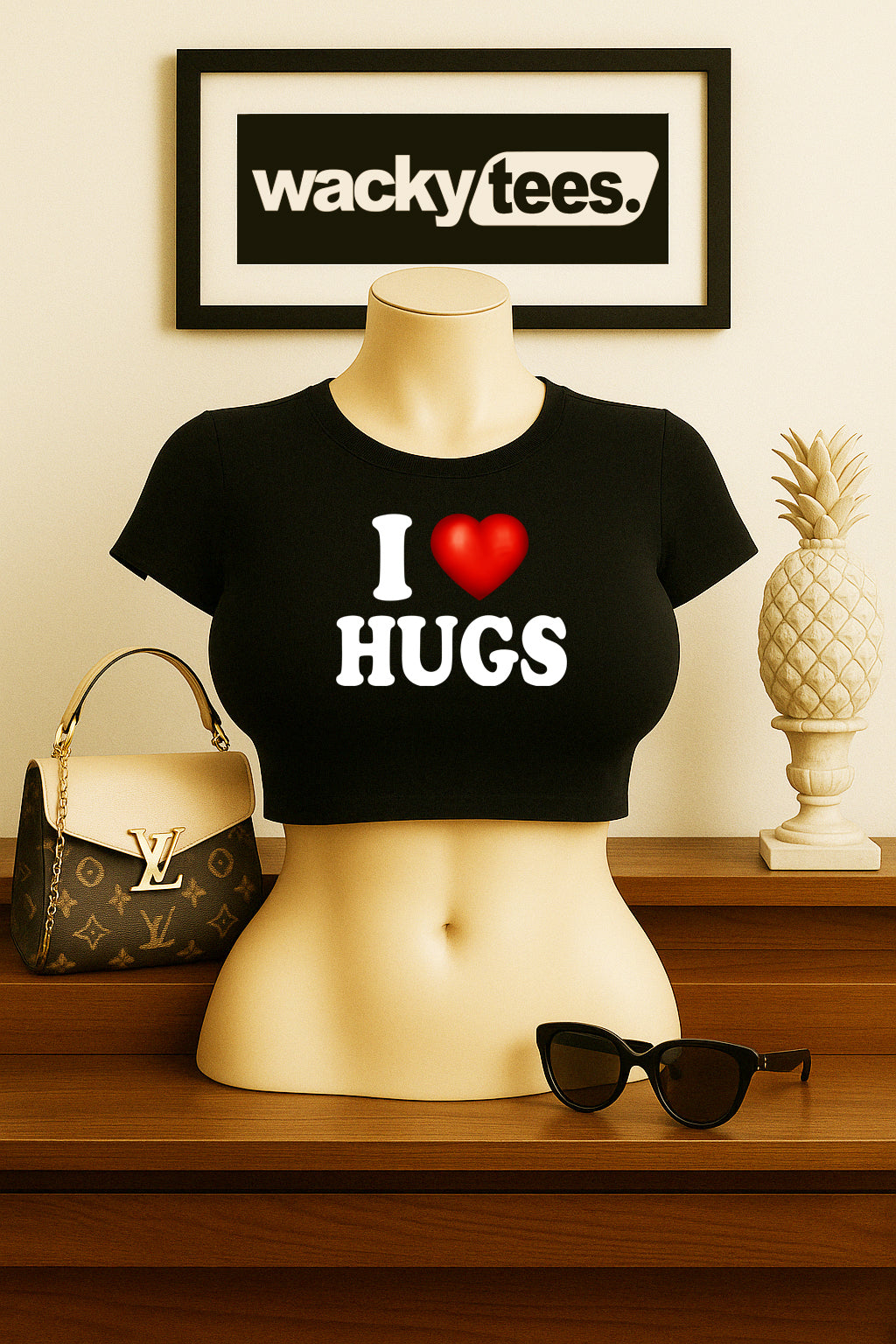I Love Hugs I Heart Funny Adult Humor Graphic Tee Shirt