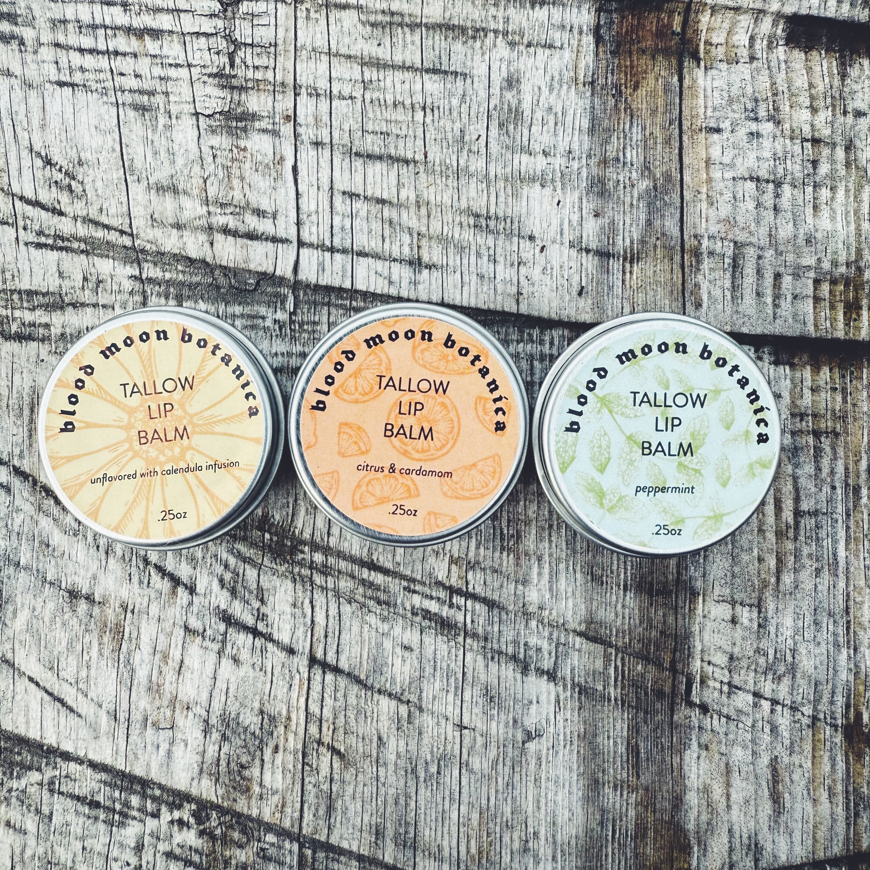 Tallow Lip Balm - Grass Fed, Infused with Calendula
