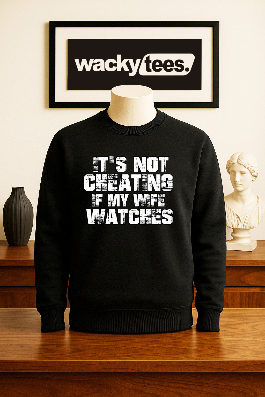 Its Not Cheating If My Wife Watches Funny Adult Humor Graphic Tee Shirt