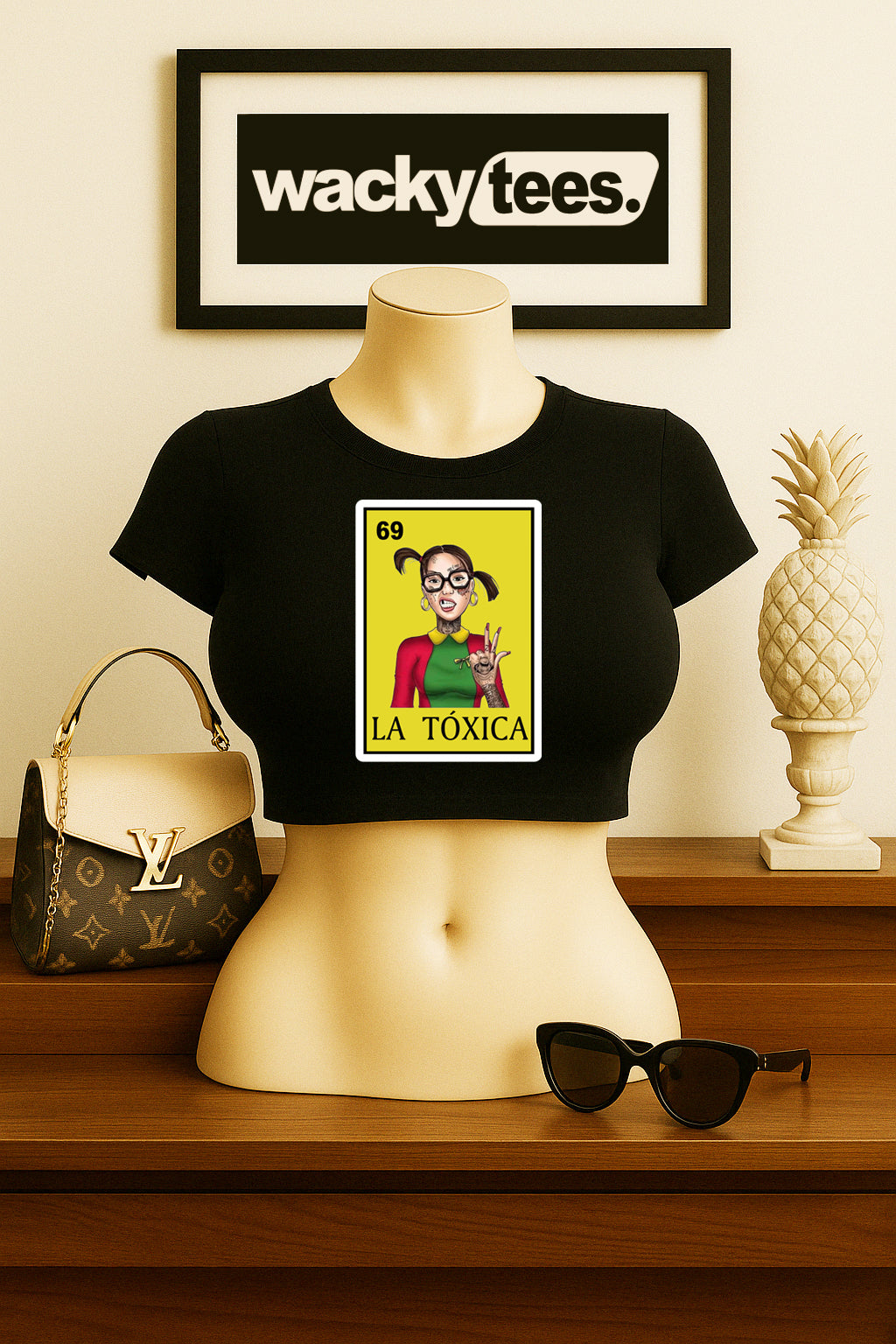La Toxica Chilindrina Loteria Mexican Bingo Graphic Tee Shirt