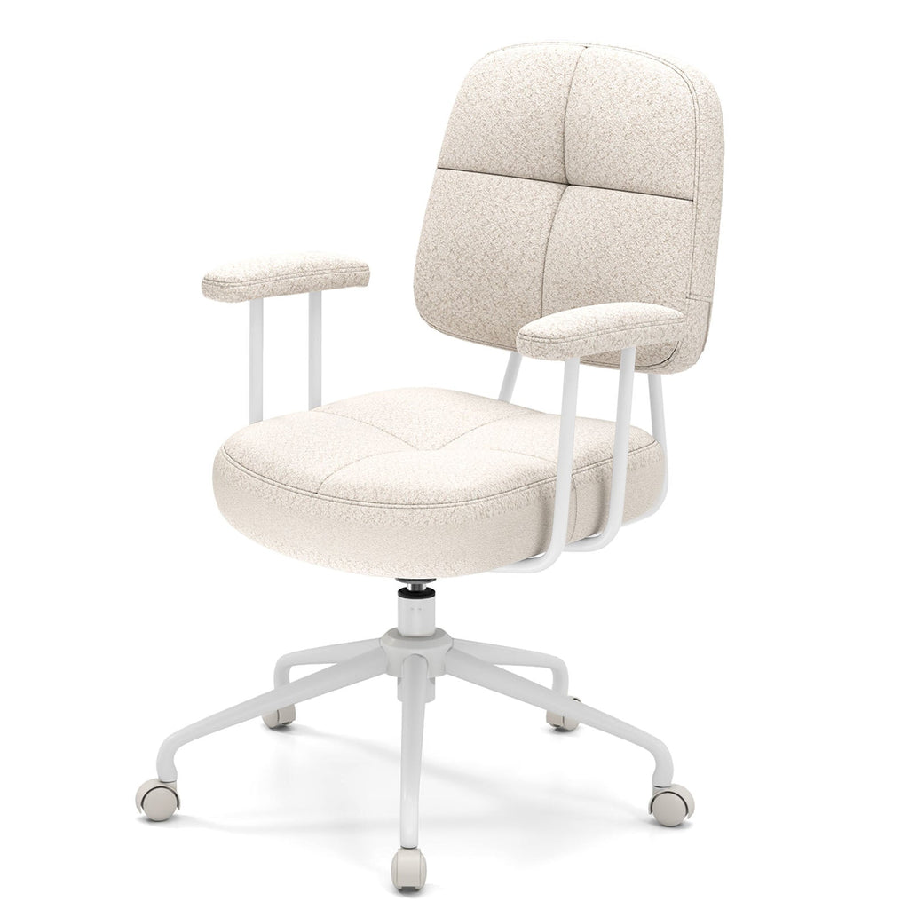 Leathaire Upholstered Task Home Office Chair with Cushioned Back-Beige
