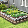 Metal Galvanized Raised Garden Bed with Open-Ended Base-8 x 4 ft