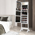 Mirror Jewelry Cabinet with 20 Warm Lights and 4 Tilt Angles-White