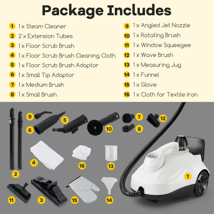 1800W Multipurpose Steam Cleaner with 61 oz Tank
