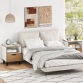 Nightstand Set of 2 with Drawer and Open Storage Shelf for Bedroom-White