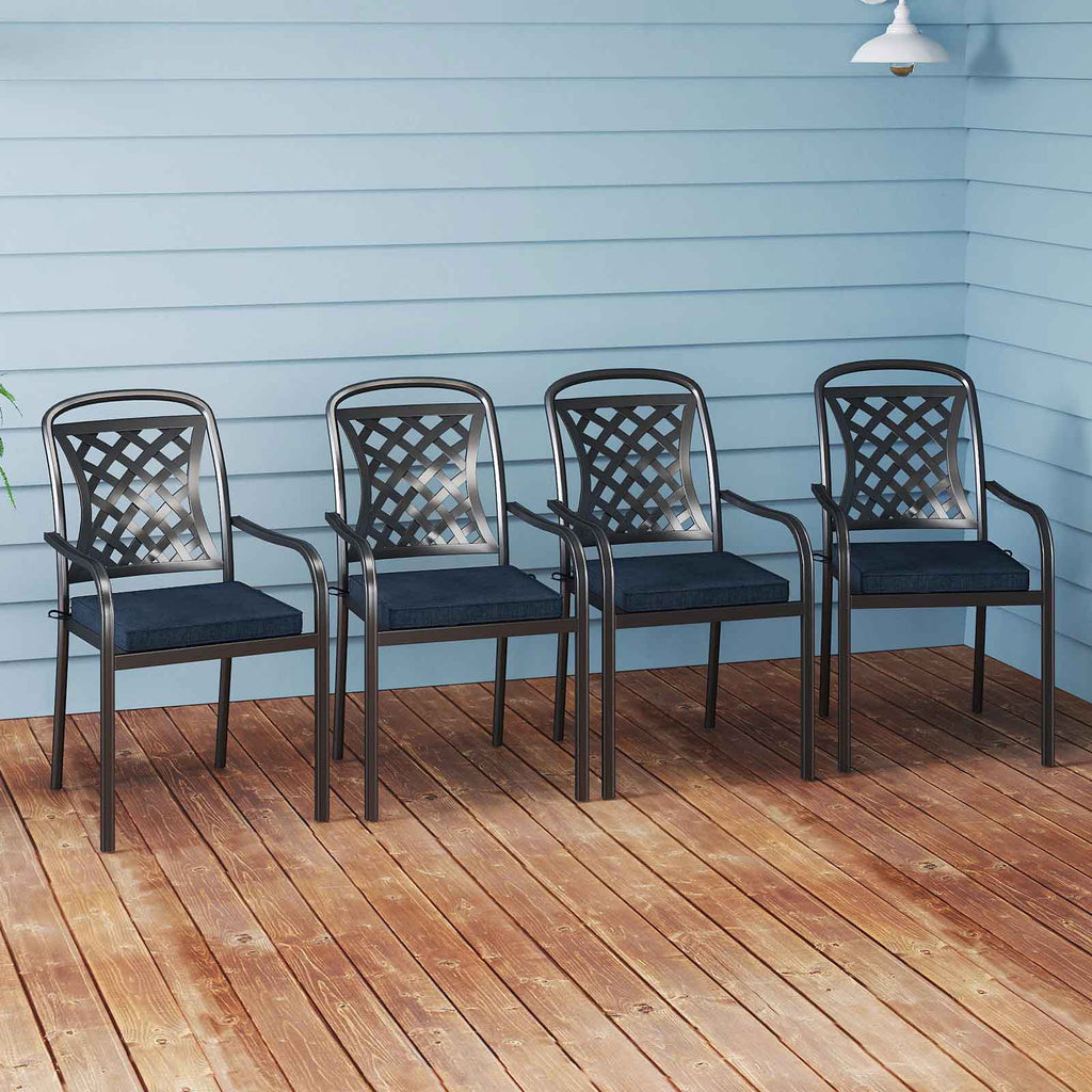 Outdoor Chair Cushion Set of 2 Waterproof Fade-Resistant Olefin Seat Cushions-Navy