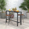 48/55 Inch Outdoor Bar Table with Waterproof Top and Heavy-duty Metal Frame-M