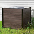 Outdoor Privacy Fence Screen with 5 Ground Stakes for Garden Yard Patio-Brown