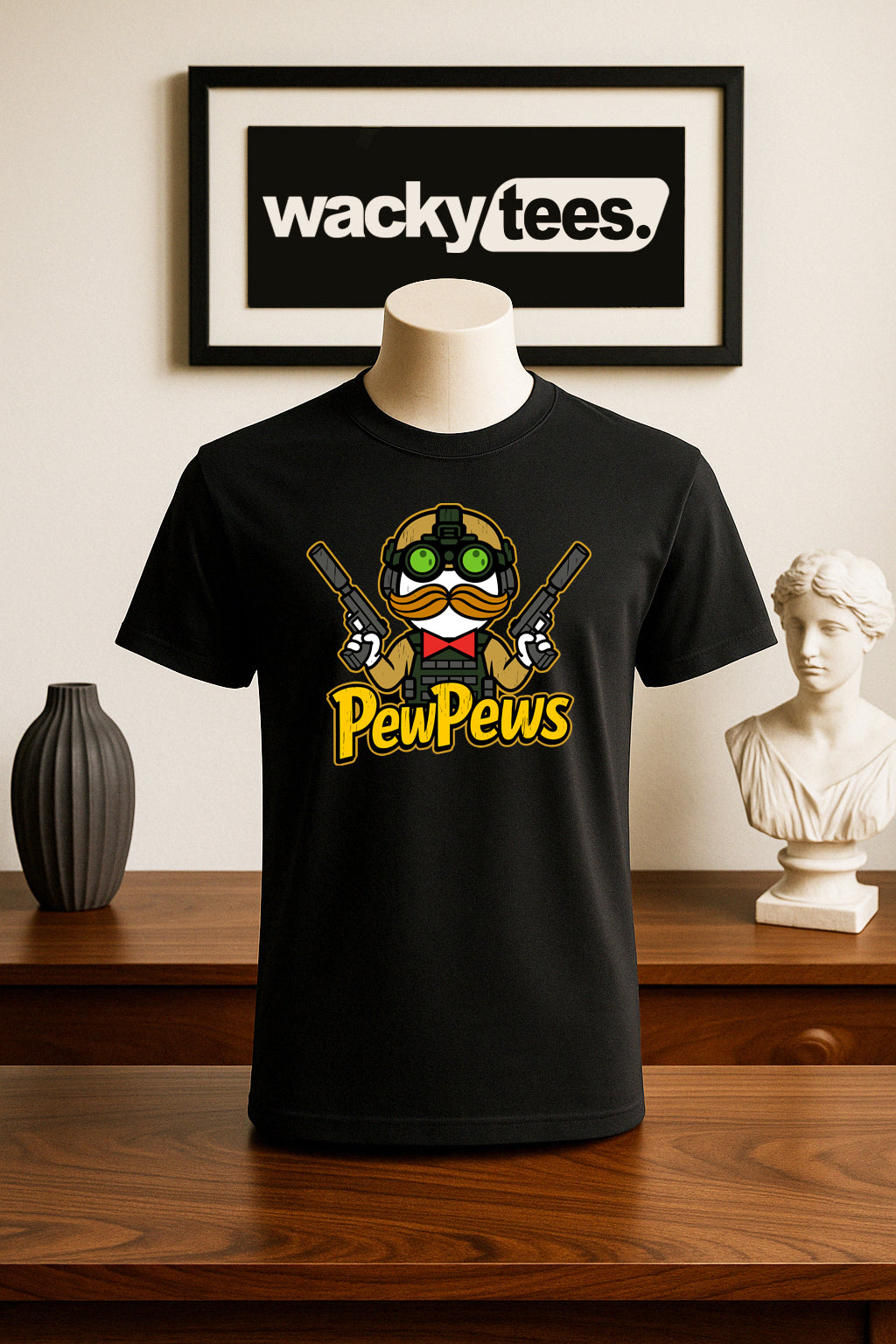 Pew Pews Pringle Man Funny Graphic Tee Shirt