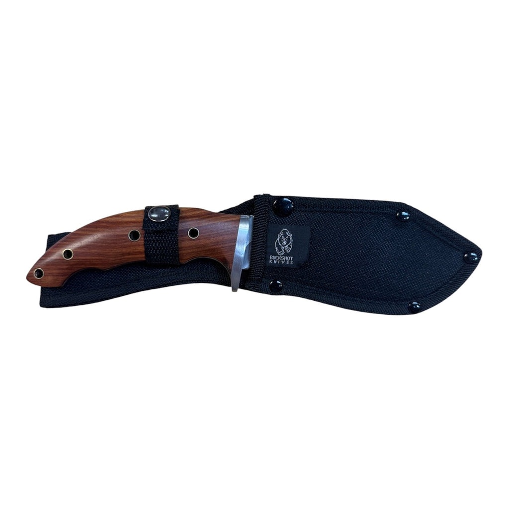 "Buckshot" 5" Inch 440 Stainless Steel Full Tang Gut Hook Hunting Knife W/ Sheath