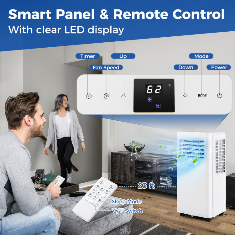 3-in-1 Portable AC, 8000/9000 BTU