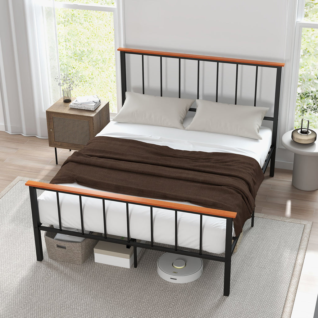 Bed Frame with Headboard and Footboard-Queen Size