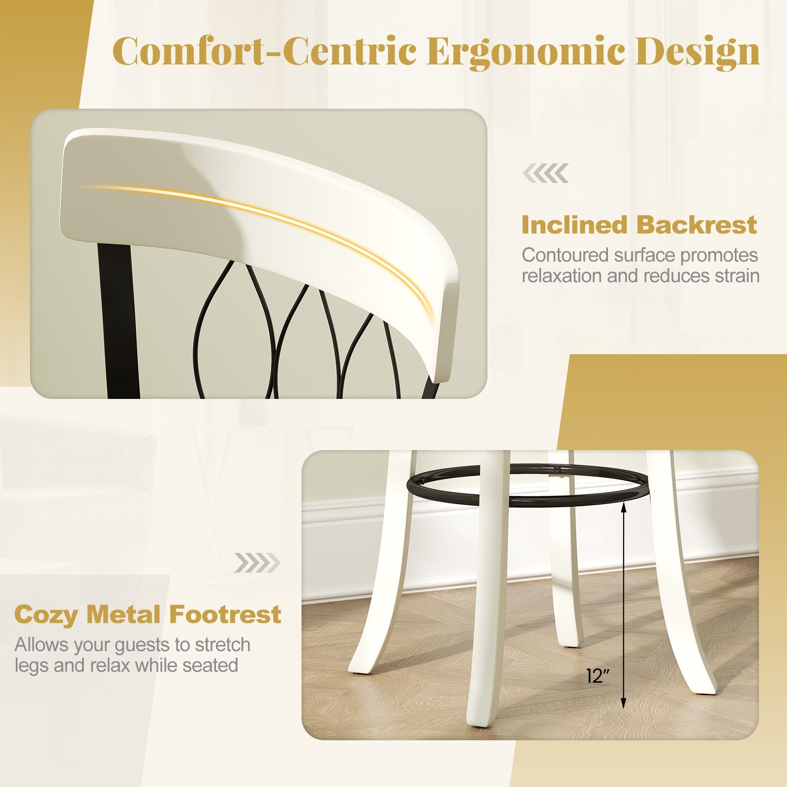 Set of 2 Bar Stools Swivel Bar Chairs with Footrest Rubber Wood Frame and Tufted Rivets-30 inches