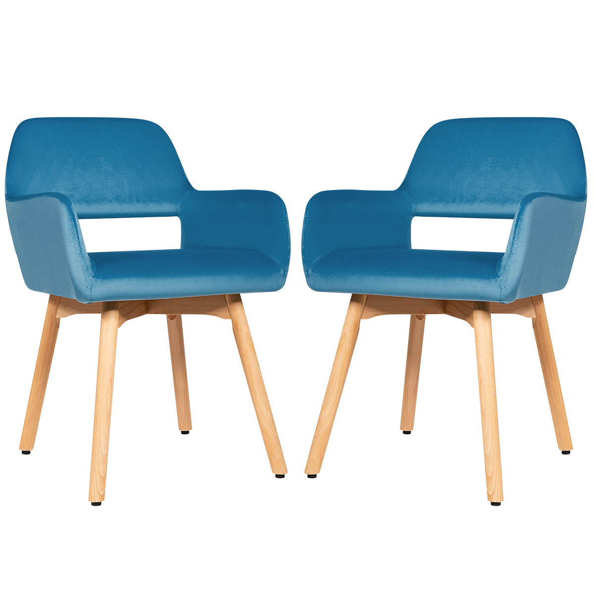 Set of 2 Modern Accent Armchairs-Blue