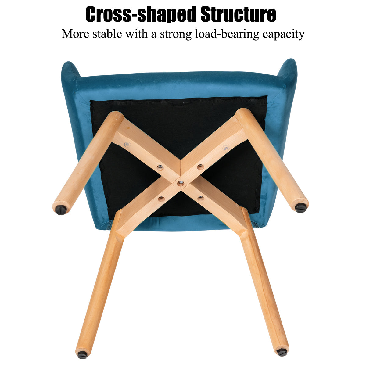 Set of 2 Modern Accent Armchairs-Blue