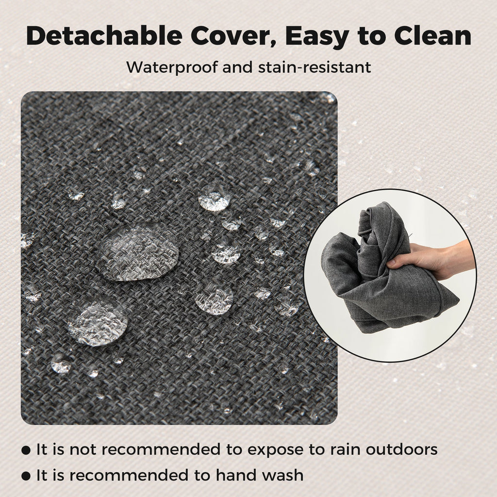 Set of 4 Outdoor Patio Cushion Set with Removable Covers-Gray
