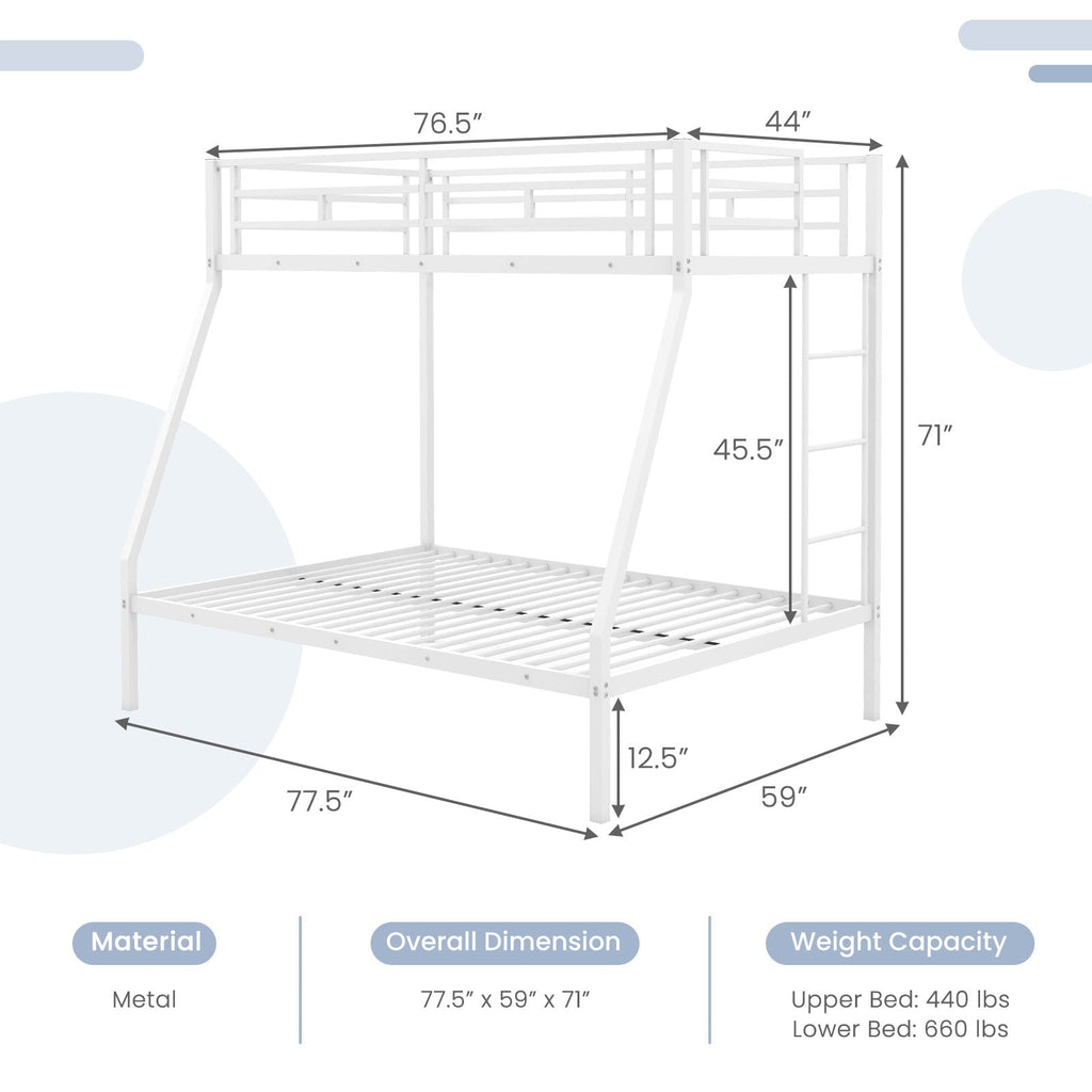 Space-saving Metal Slatted Bed Frame for Teens and Adults Noise-free No Box Spring Needed-White